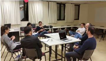 Interview session with travel agents and travellers in a meeting room