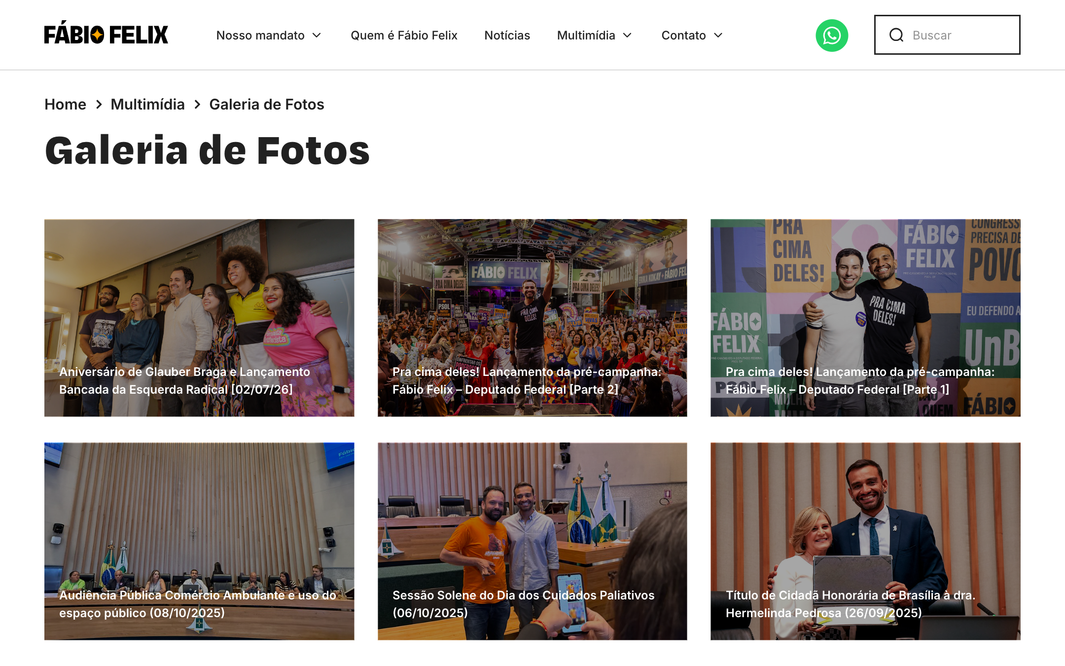 Photo gallery page documenting public appearances and events